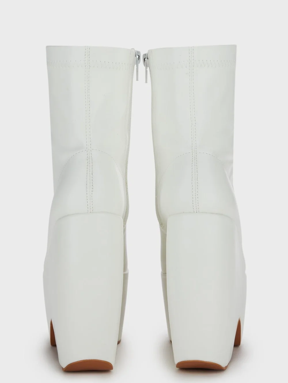 Azalea Wang By Akira LOXLEY Women's White Platform Wedge Bootie SZ9
